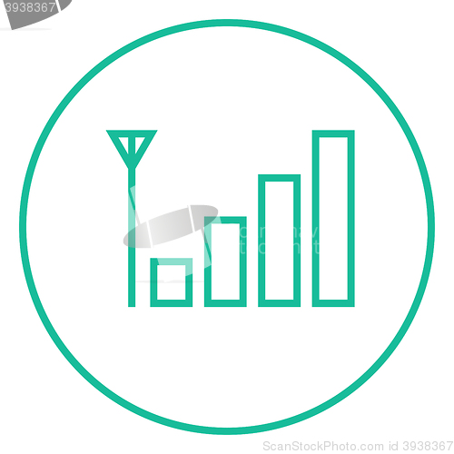 Image of Mobile phone signal sign line icon.