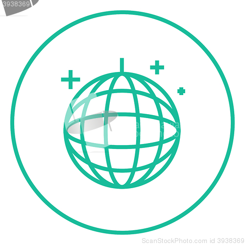 Image of Disco ball line icon.