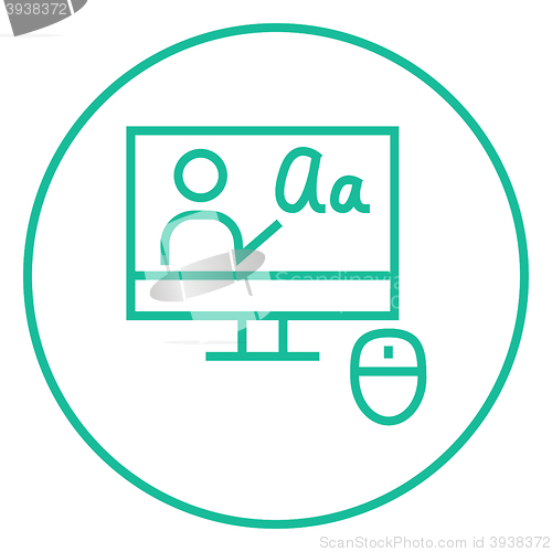 Image of Online education line icon.