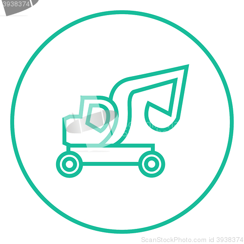 Image of Excavator truck line icon.