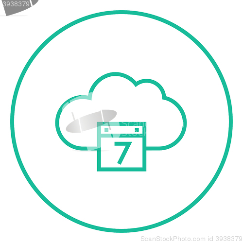 Image of Cloud computing line icon.