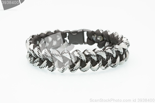 Image of Black braided bracelet on white background