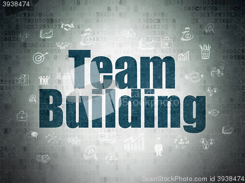 Image of Business concept: Team Building on Digital Data Paper background