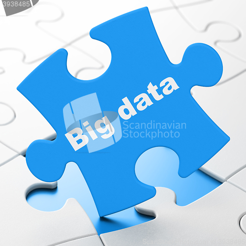 Image of Data concept: Big Data on puzzle background