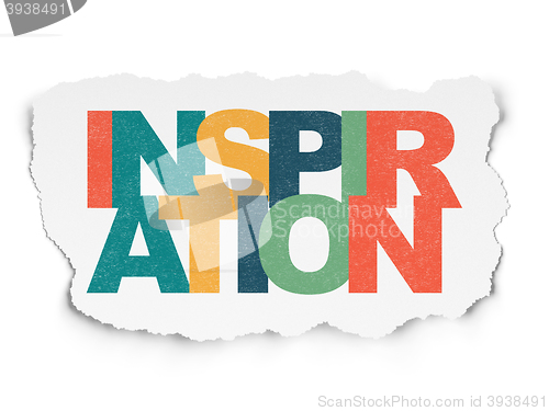 Image of Marketing concept: Inspiration on Torn Paper background