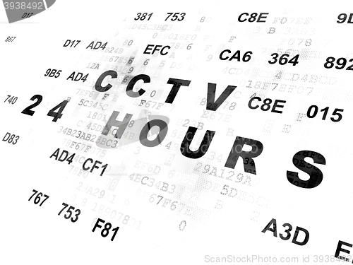 Image of Safety concept: CCTV 24 hours on Digital background