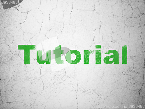 Image of Learning concept: Tutorial on wall background