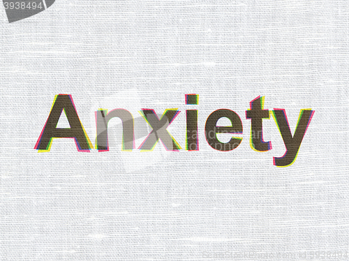Image of Health concept: Anxiety on fabric texture background
