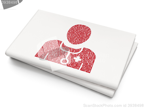 Image of Health concept: Doctor on Blank Newspaper background