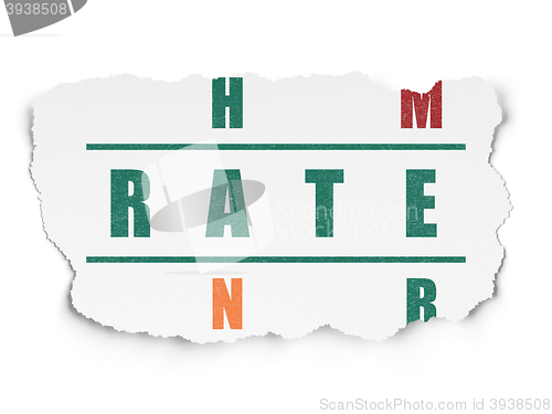 Image of Money concept: Rate in Crossword Puzzle
