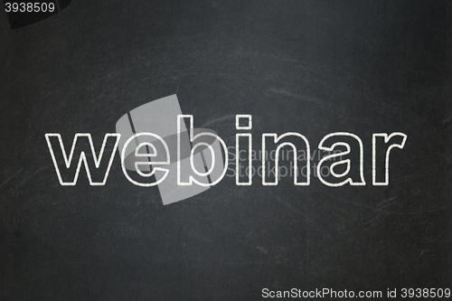 Image of Learning concept: Webinar on chalkboard background