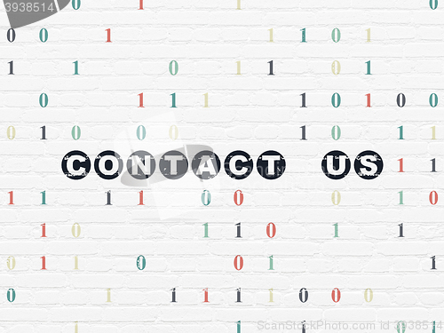 Image of Business concept: Contact us on wall background