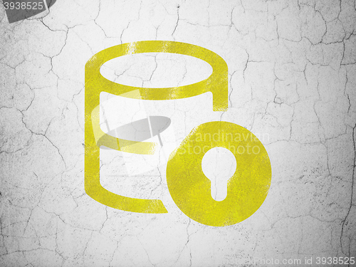 Image of Software concept: Database With Lock on wall background