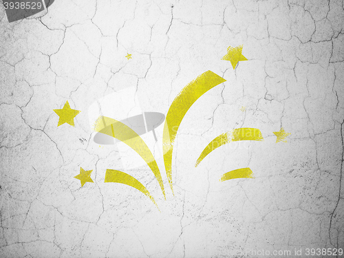Image of Holiday concept: Fireworks on wall background