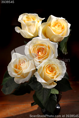 Image of Bouquet of beautiful tea roses