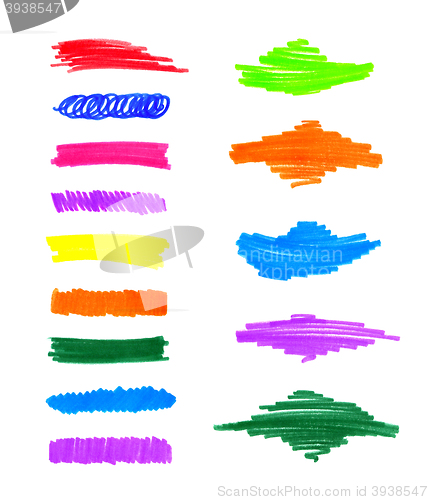 Image of Abstract colorful hand draw elements