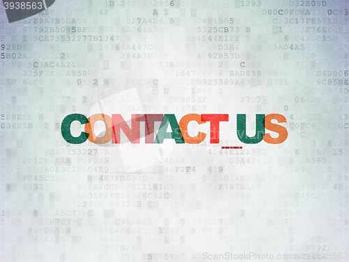 Image of Business concept: Contact us on Digital Data Paper background