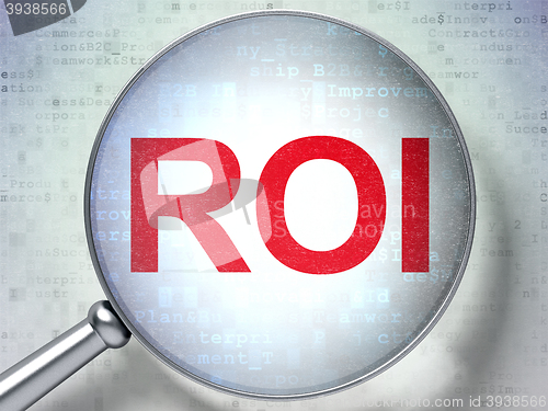 Image of Finance concept: ROI with optical glass