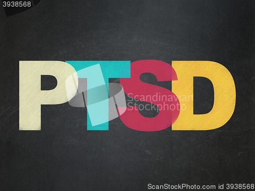 Image of Healthcare concept: PTSD on School board background