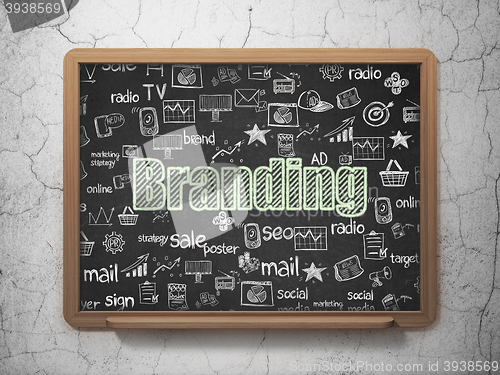 Image of Advertising concept: Branding on School board background