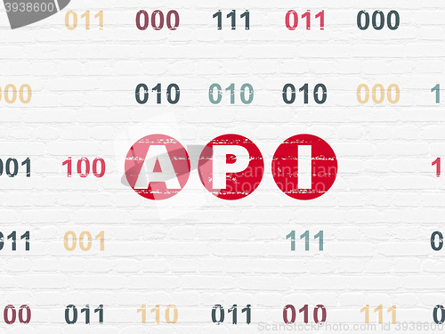 Image of Programming concept: Api on wall background