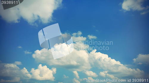Image of Beautiful sky with white clouds