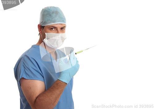 Image of Surgeon doctor hypodermic syringe needle