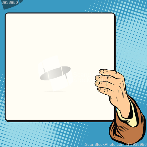Image of Retro hand with a poster