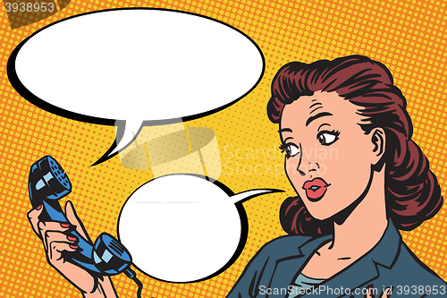 Image of Female phone conversation communication