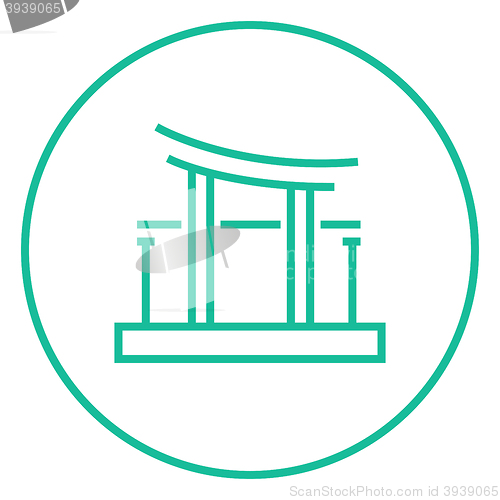 Image of Torii gate line icon.