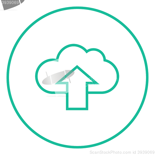 Image of Cloud with arrow up line icon.