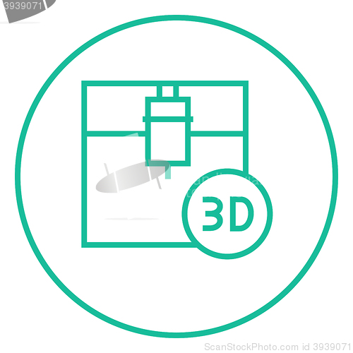 Image of Tree D printing line icon.