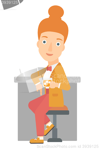 Image of Woman sitting at bar.