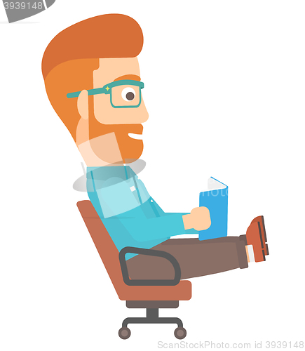 Image of Businessman reading book.