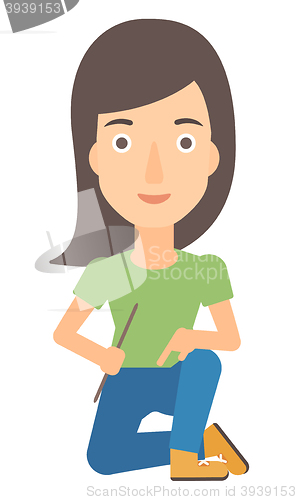 Image of Smiling woman sitting.
