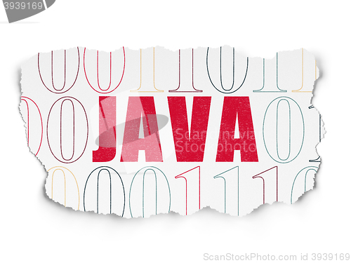 Image of Database concept: Java on Torn Paper background