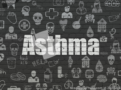 Image of Healthcare concept: Asthma on wall background