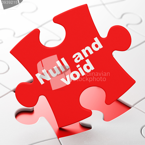 Image of Law concept: Null And Void on puzzle background