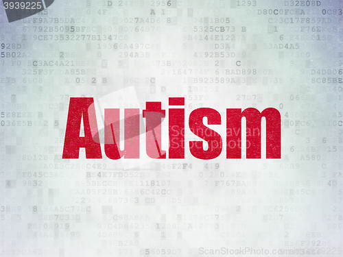 Image of Medicine concept: Autism on Digital Data Paper background