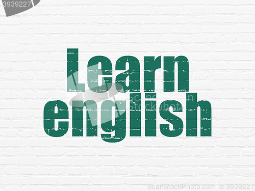 Image of Studying concept: Learn English on wall background