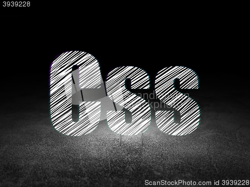 Image of Software concept: Css in grunge dark room