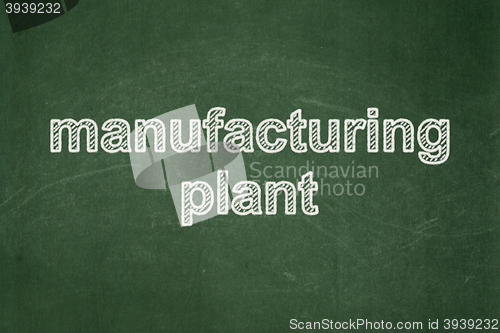 Image of Industry concept: Manufacturing Plant on chalkboard background