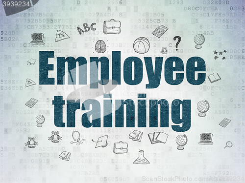 Image of Education concept: Employee Training on Digital Data Paper background