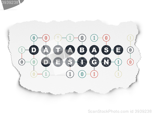 Image of Software concept: Database Design on Torn Paper background