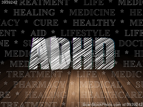 Image of Healthcare concept: ADHD in grunge dark room