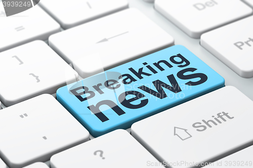 Image of News concept: Breaking News on computer keyboard background