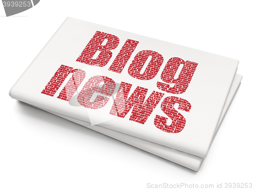 Image of News concept: Blog News on Blank Newspaper background