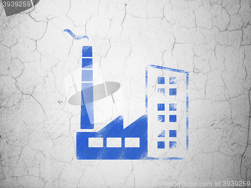 Image of Industry concept: Industry Building on wall background