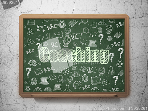 Image of Education concept: Coaching on School board background