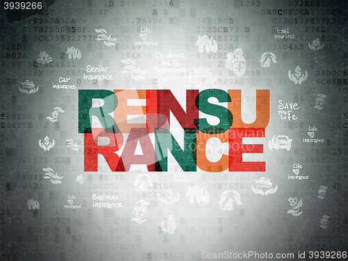 Image of Insurance concept: Reinsurance on Digital Data Paper background